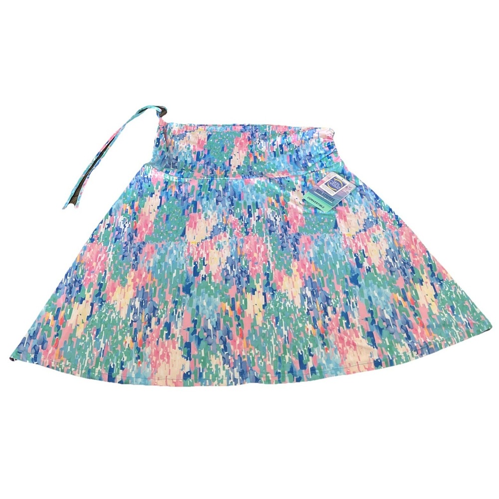 Reel Legends Cabana Skirt‎ L Multicolored Pink Blue A-Line Womens